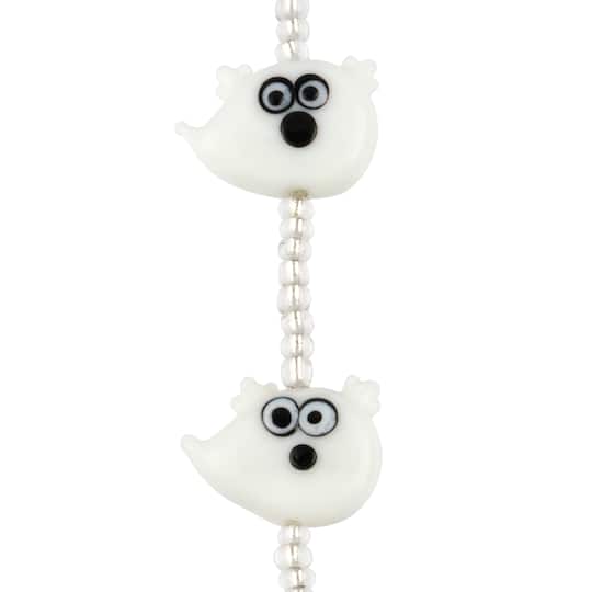 White Ghost Lampwork Glass Bead Mix by Bead Landing&#x2122;